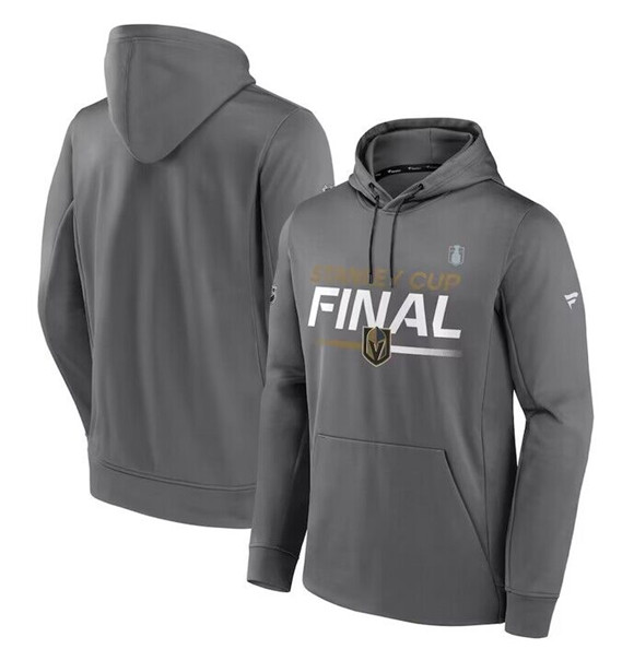 Men's Vegas Golden Knights Gray 2023 Stanley Cup Final Authentic Pro Pullover Hoodie